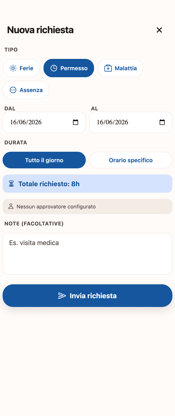Richiesta permesso